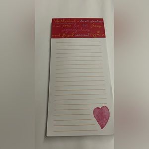 New Pepper Pot "Thoughts on Motherhood" Lined Notepad Valentine